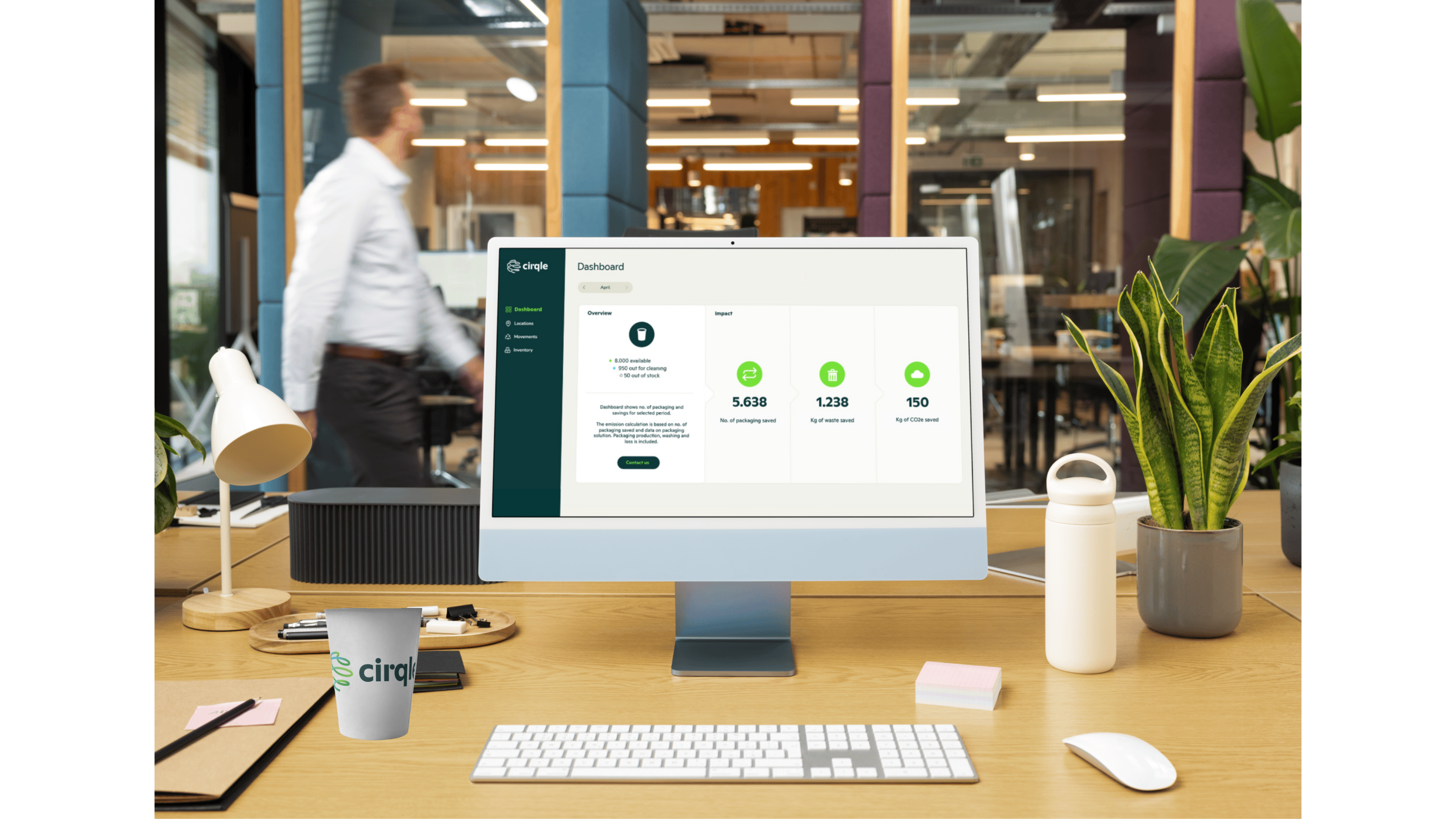 cirqle reuse cup and cirqle impact dashboard
