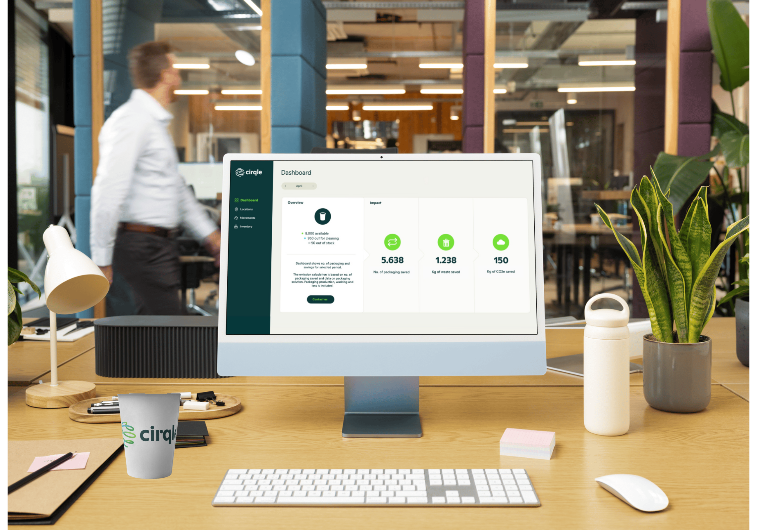 cirqle reuse cup and cirqle impact dashboard